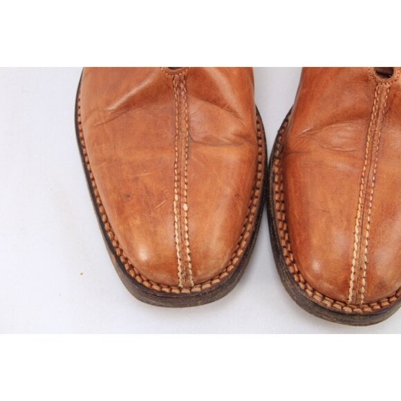 Lidfort for Barney's Mens Leather Lace Up Shoes Brown Tan Mens Sz 9 - Picture 4 of 16